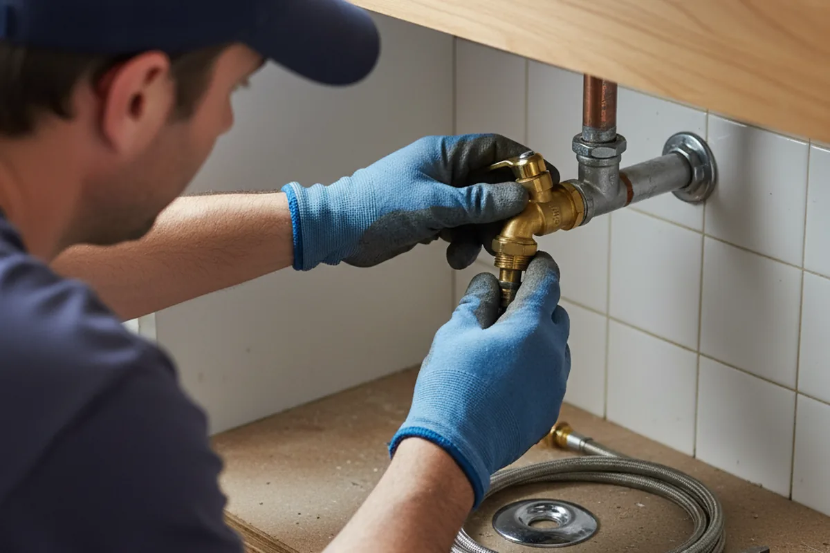 Shutoff valve and fitting work during Emergency Plumbing in Pep